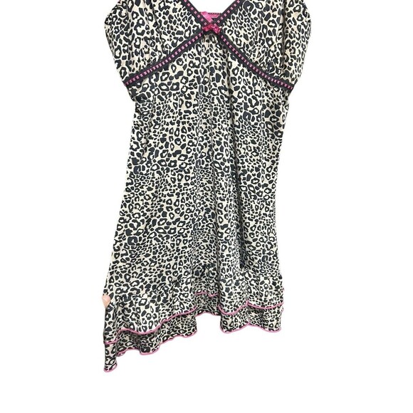 Pucker Up! Womens Slip Dress Animal Print and Pink Size Medium Ruffle Hem 90sY2K - Picture 4 of 6